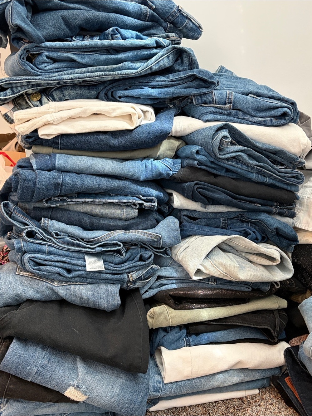 Jeans!!! Various brand, sizes, styles and colors.